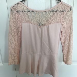 Express sweetheart light pink peplum NWT!!